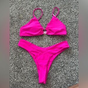 SHEIN Hot Pink Swimsuit Bikini Set